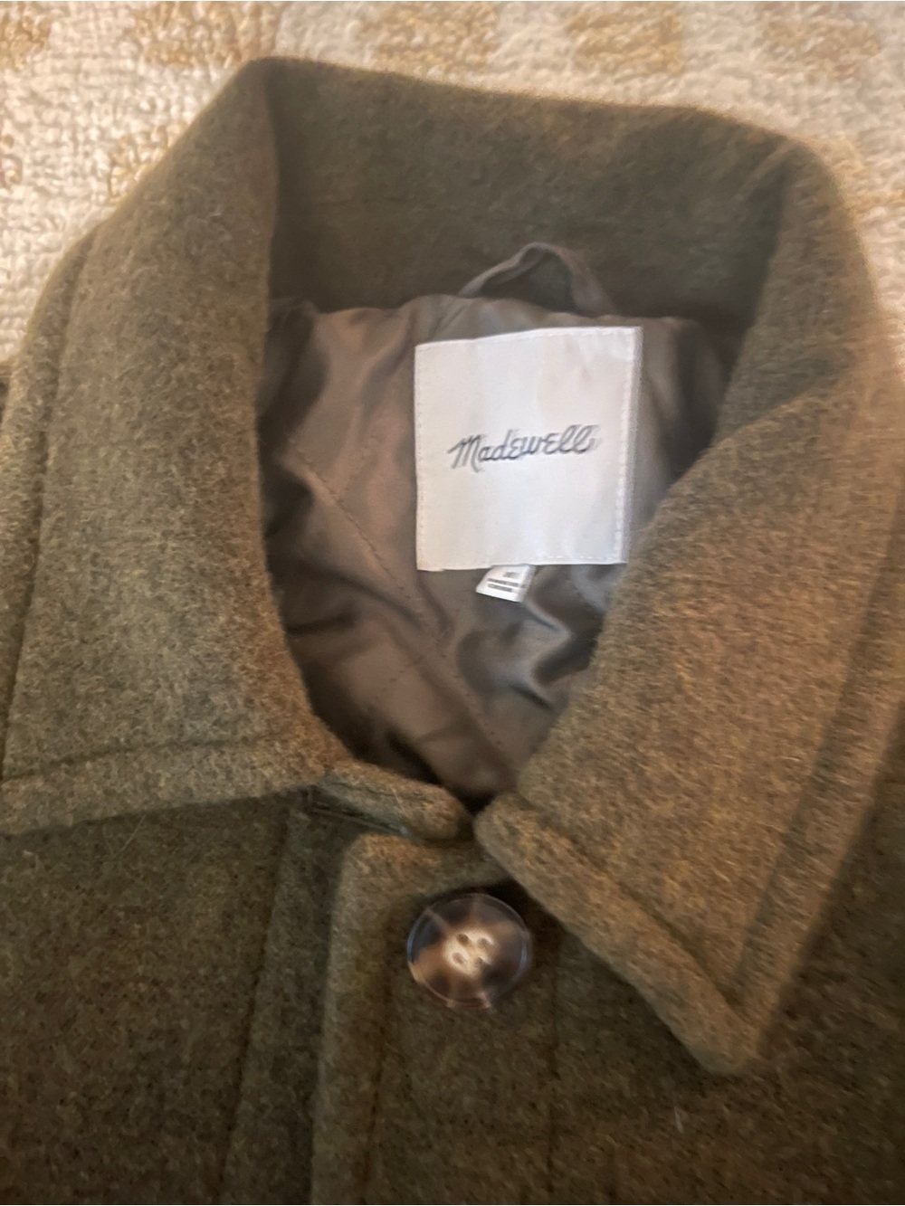 Madewell Olive Wool-Blend Pea Coat - Picture 7 of 7
